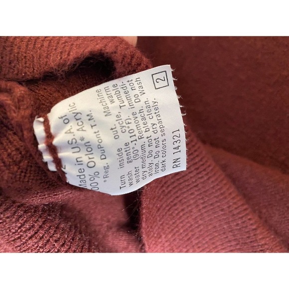 VINTAGE Woolf Brothers Sweater Mens Medium Red Orlon Acrylic Knit Made In USA - Picture 5 of 11